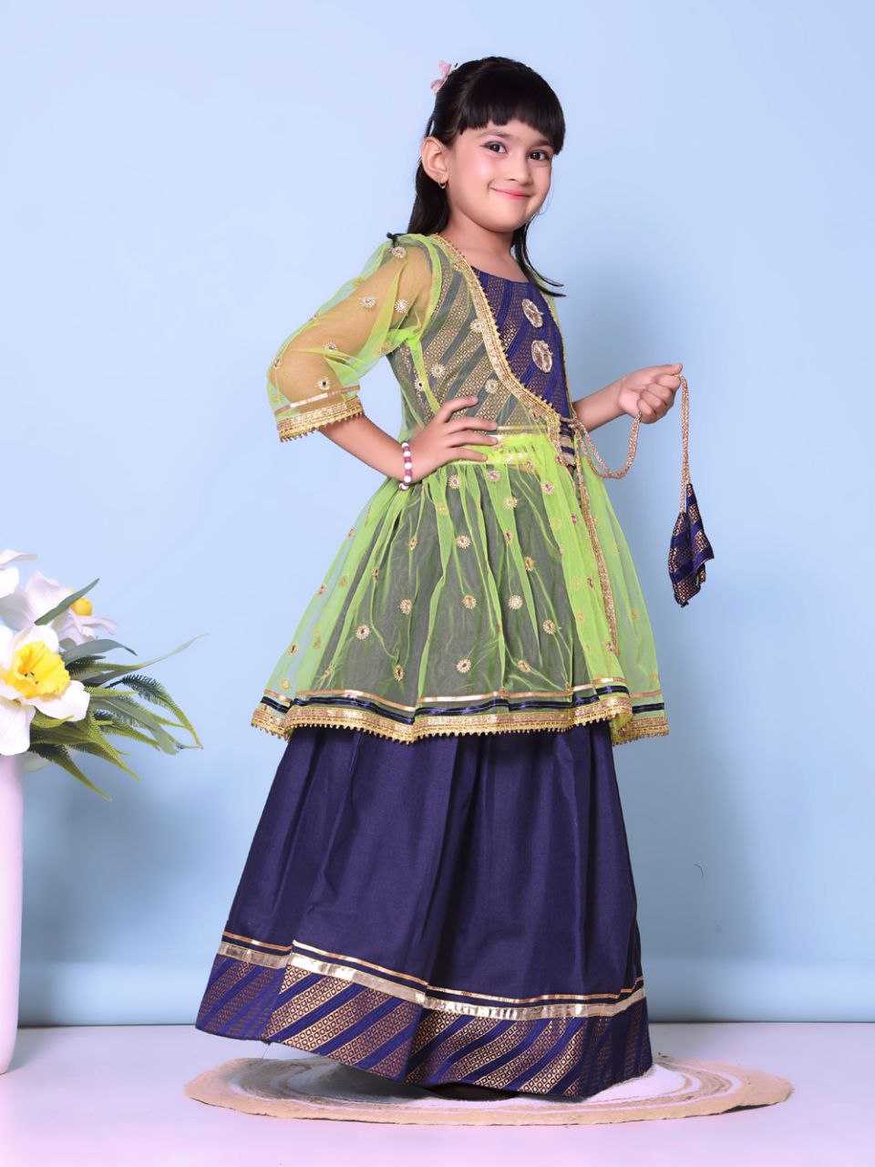 Ynf Cotton KESH461 115 Kids Wear Wholesale Kids Lehenga Embroidered Frock Kids Ghagra Choli Manufacturer