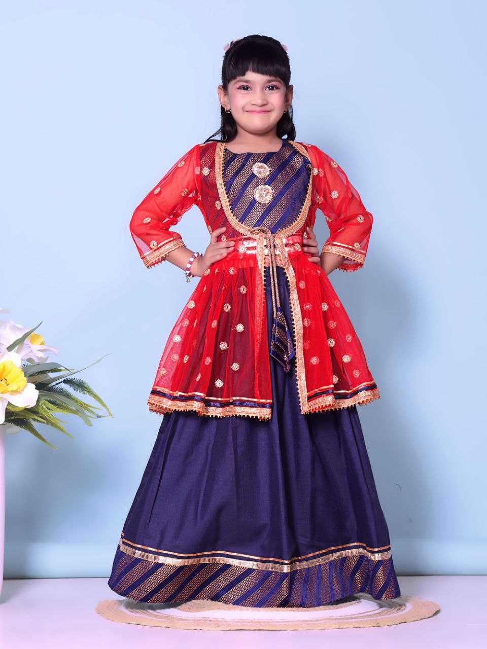 Ynf Cotton KESH461 115 Kids Wear Wholesale Kids Lehenga Embroidered Frock Kids Ghagra Choli Manufacturer
