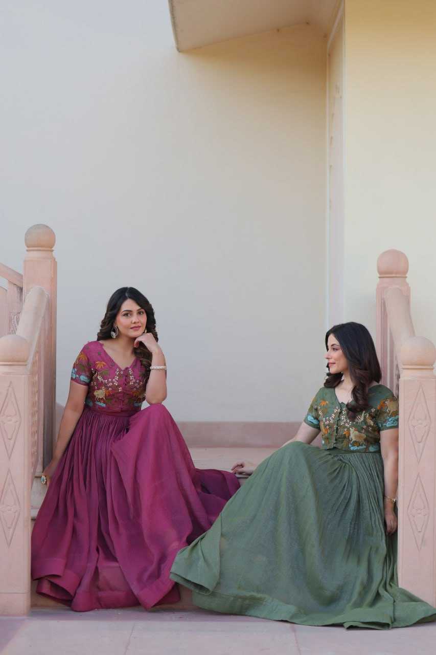Ynf Cotton KESH489 1170 Gowns Wholesale Printed Gowns Embroidery Gowns Party Gowns Manufacturer