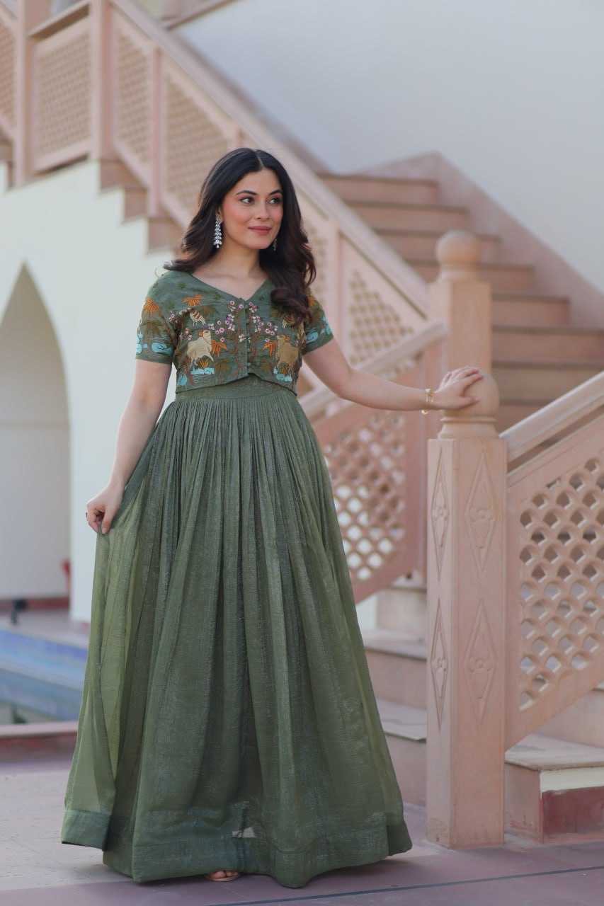 Ynf Cotton KESH489 1170 Gowns Wholesale Printed Gowns Embroidery Gowns Party Gowns Manufacturer