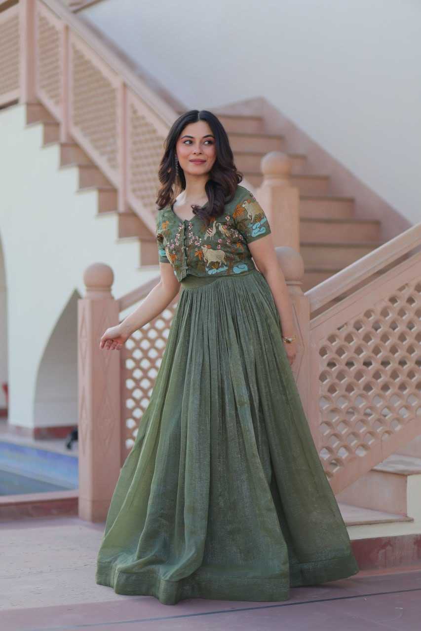 Ynf Cotton KESH489 1170 Gowns Wholesale Printed Gowns Embroidery Gowns Party Gowns Manufacturer