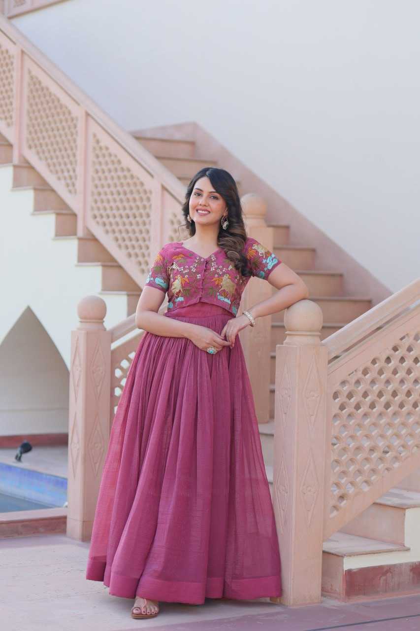 Ynf Cotton KESH489 1170 Gowns Wholesale Printed Gowns Embroidery Gowns Party Gowns Manufacturer