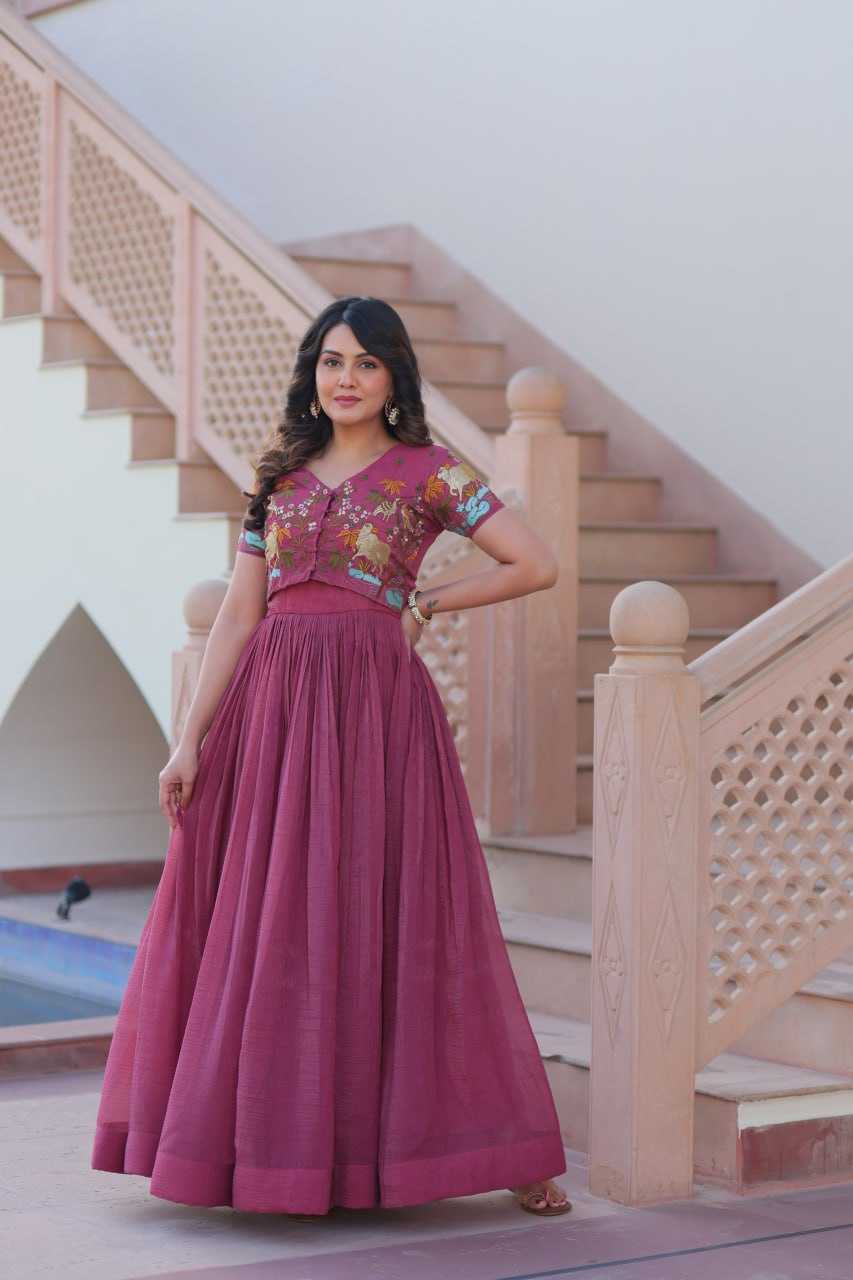 Ynf Cotton KESH489 1170 Gowns Wholesale Printed Gowns Embroidery Gowns Party Gowns Manufacturer