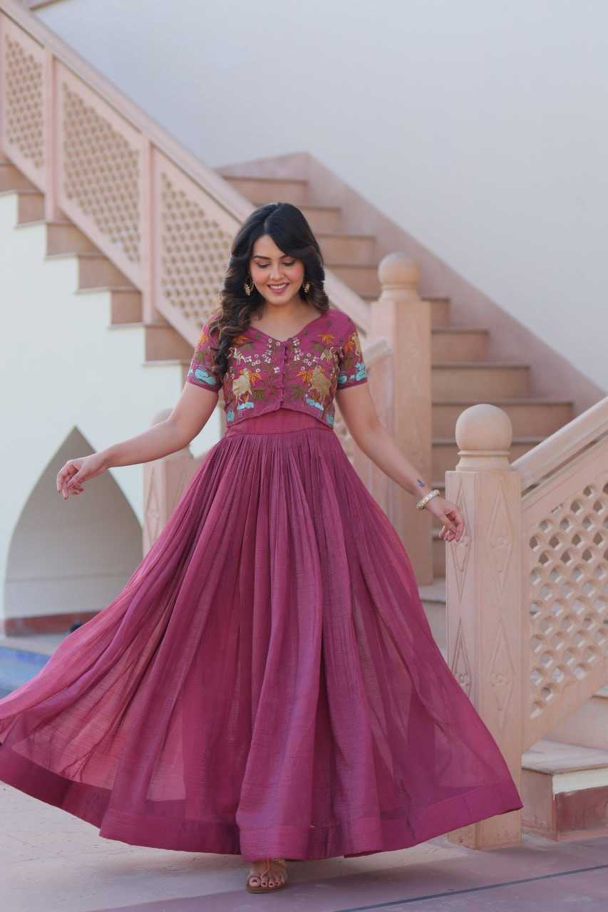 Ynf Cotton KESH489 1170 Gowns Wholesale Printed Gowns Embroidery Gowns Party Gowns Manufacturer
