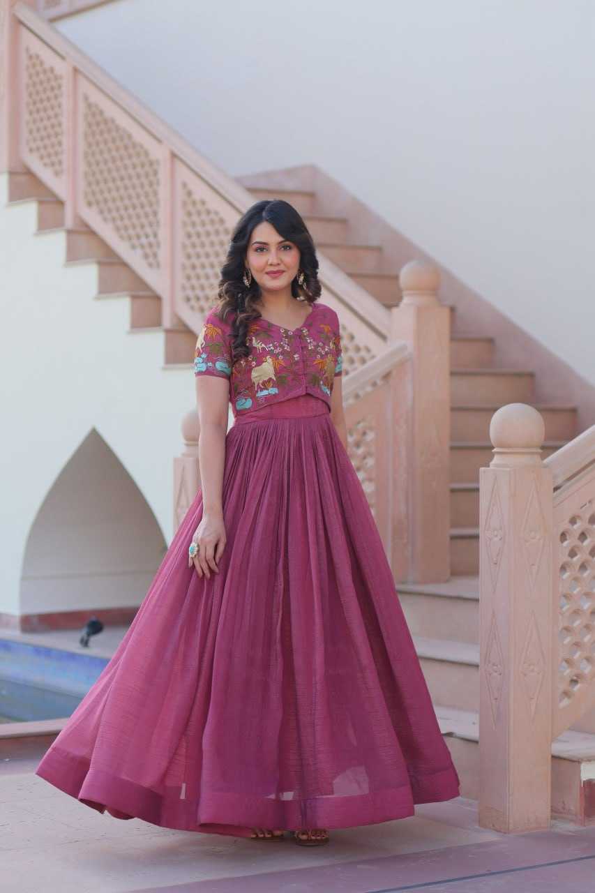 Ynf Cotton KESH489 1170 Gowns Wholesale Printed Gowns Embroidery Gowns Party Gowns Manufacturer