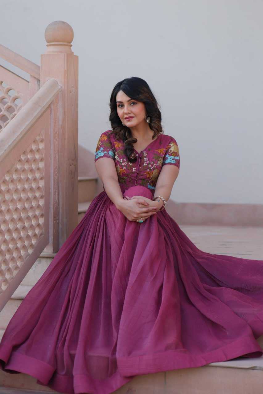 Ynf Cotton KESH489 1170 Gowns Wholesale Printed Gowns Embroidery Gowns Party Gowns Manufacturer