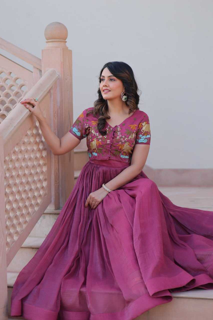 Ynf Cotton KESH489 1170 Gowns Wholesale Printed Gowns Embroidery Gowns Party Gowns Manufacturer