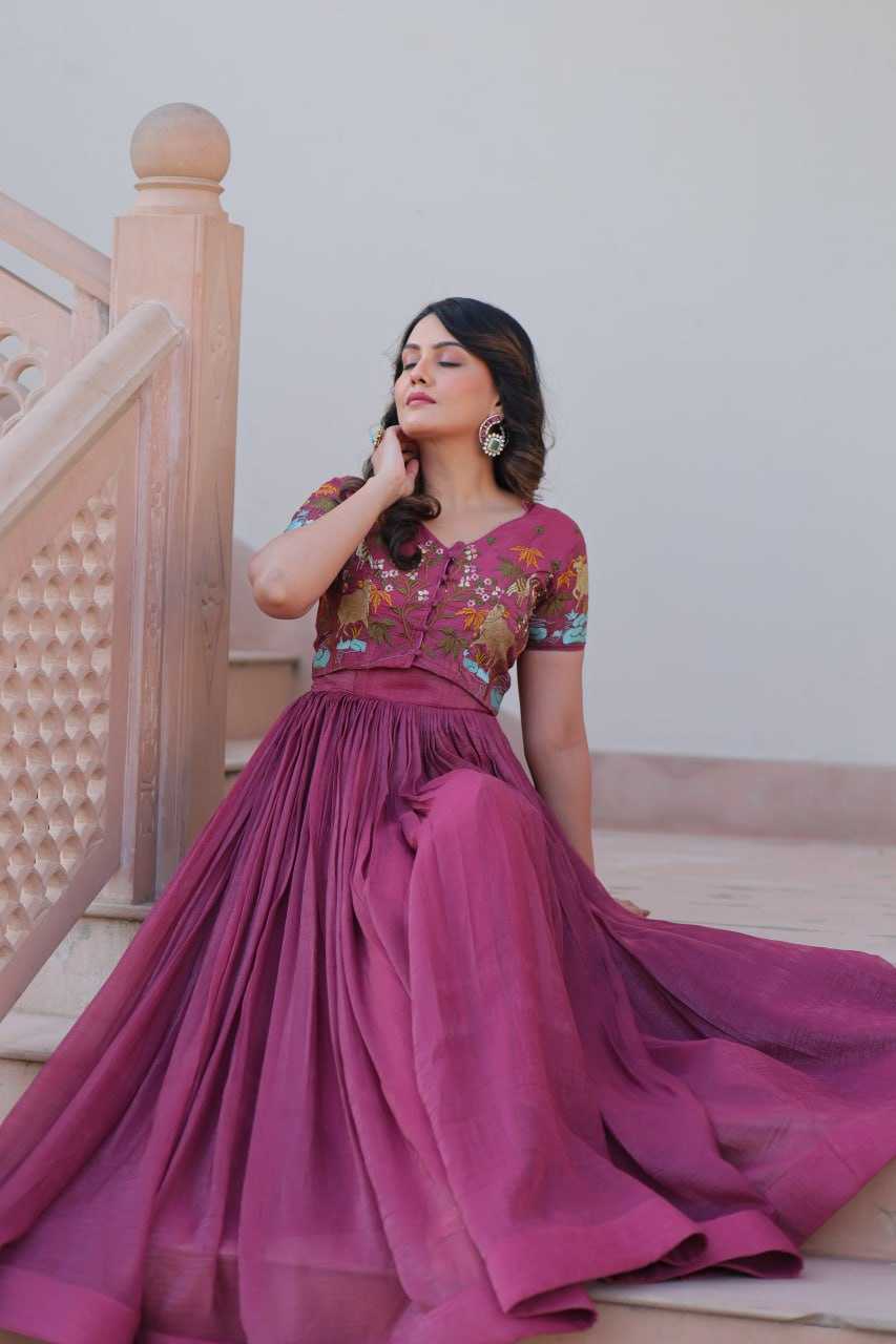 Ynf Cotton KESH489 1170 Gowns Wholesale Printed Gowns Embroidery Gowns Party Gowns Manufacturer