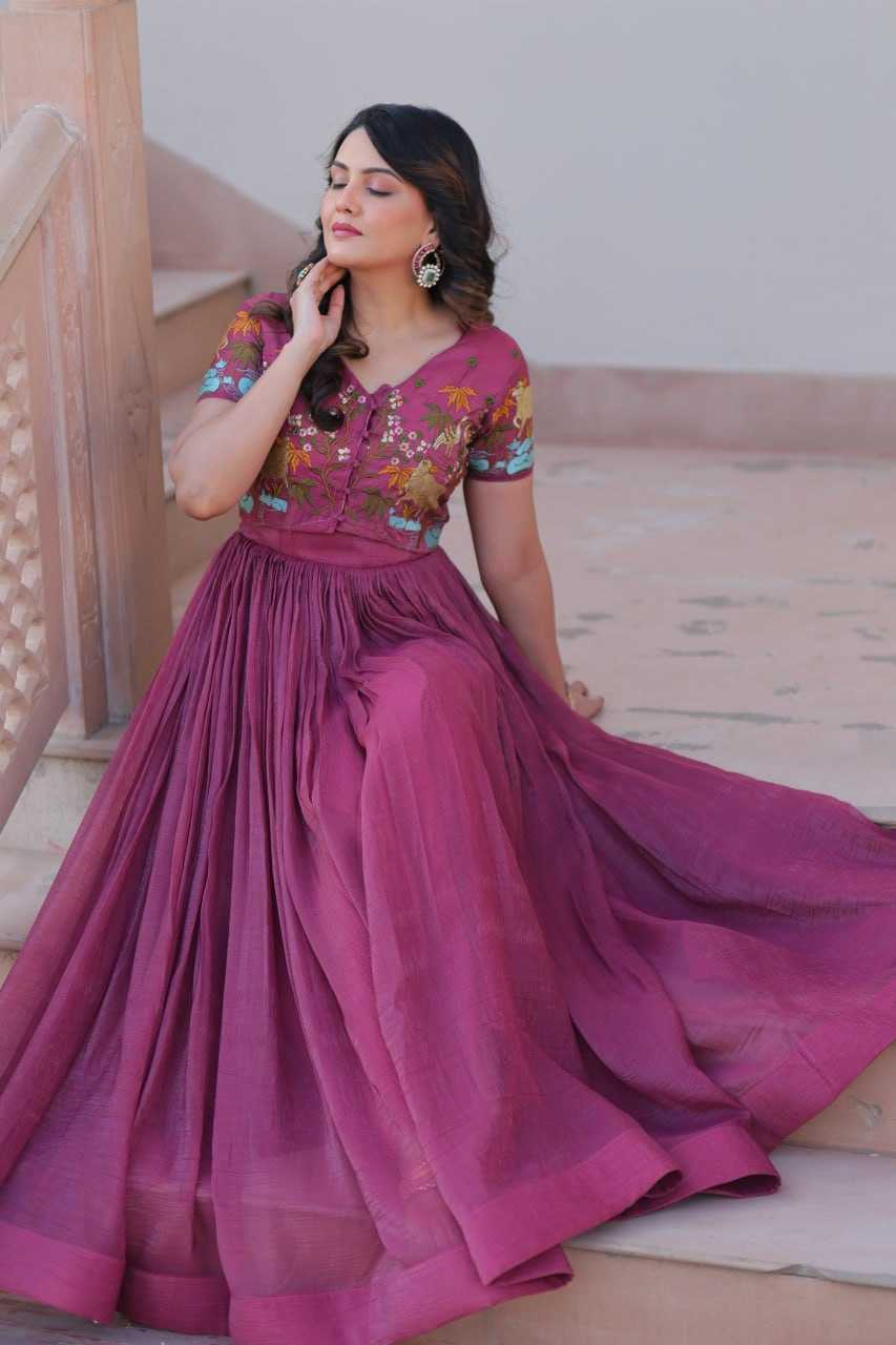 Ynf Cotton KESH489 1170 Gowns Wholesale Printed Gowns Embroidery Gowns Party Gowns Manufacturer