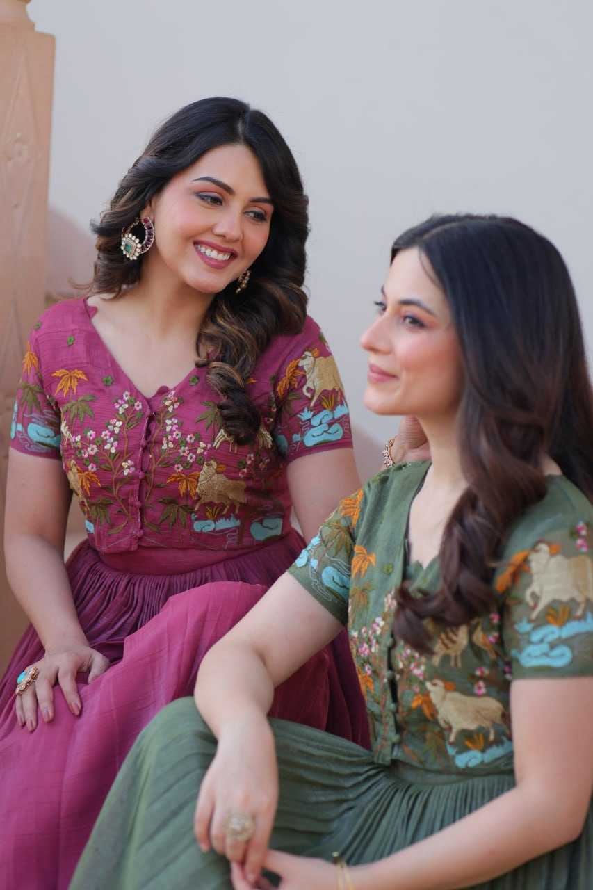 Ynf Cotton KESH489 1170 Gowns Wholesale Printed Gowns Embroidery Gowns Party Gowns Manufacturer