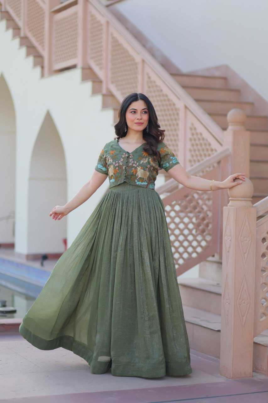Ynf Cotton KESH489 1170 Gowns Wholesale Printed Gowns Embroidery Gowns Party Gowns Manufacturer