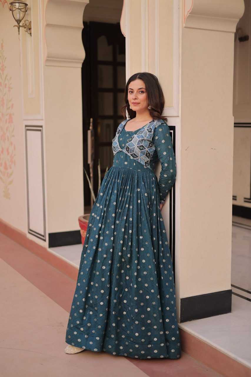 Ynf Cotton KESH491 9243 Gowns Wholesale Printed Gowns Fancy Gowns Party Gowns Manufacturer