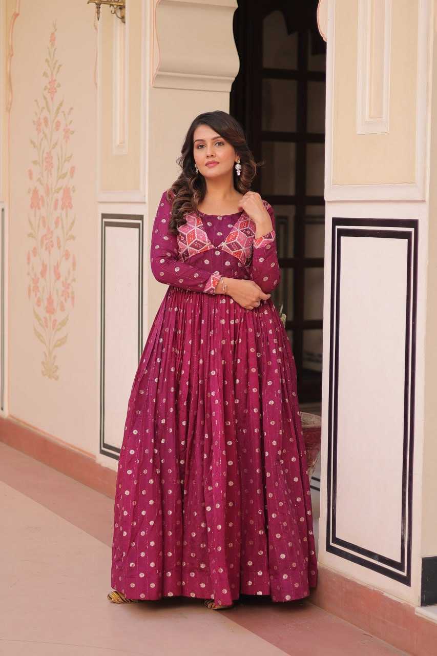 Ynf Cotton KESH491 9243 Gowns Wholesale Printed Gowns Fancy Gowns Party Gowns Manufacturer