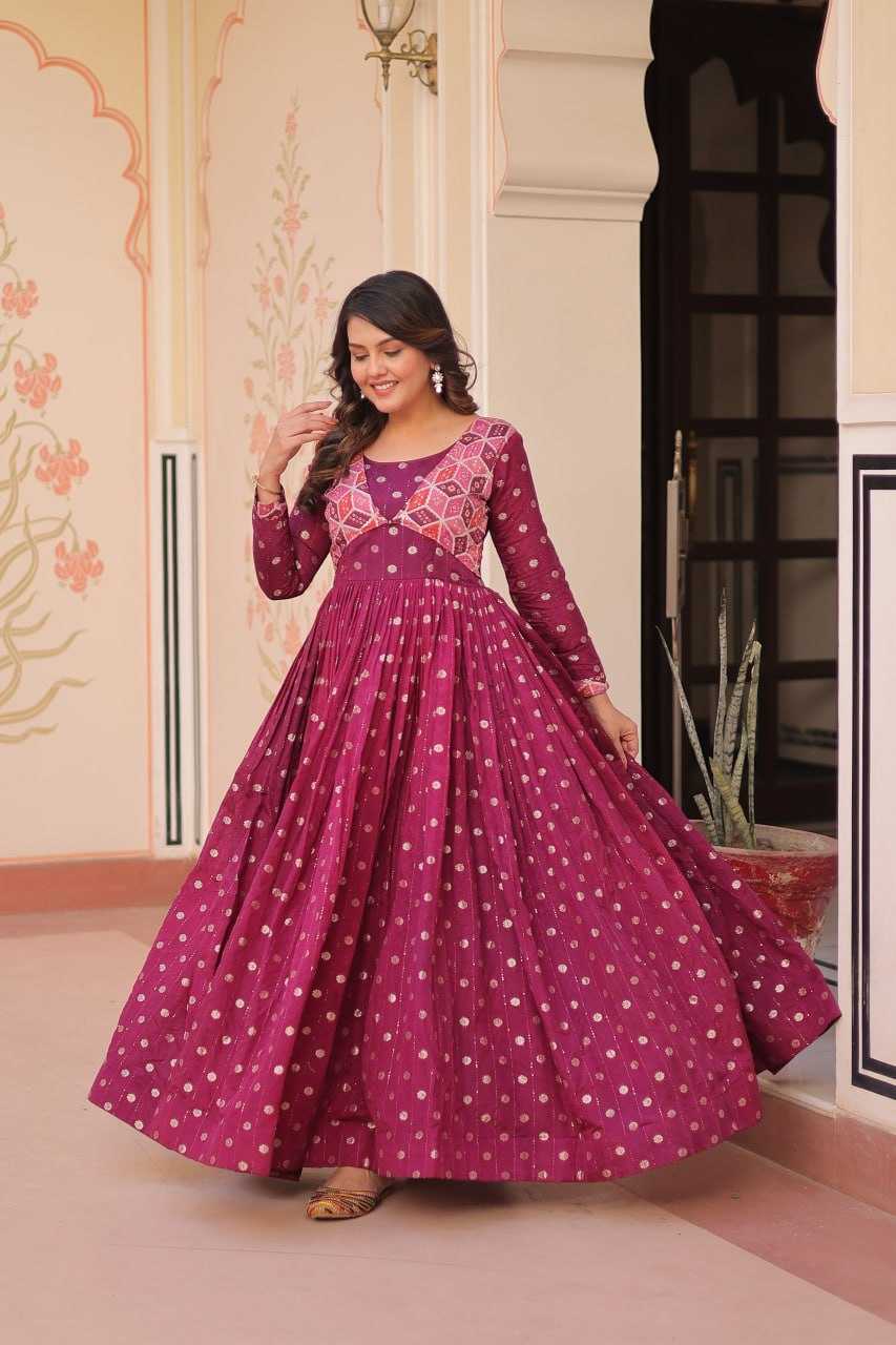 Ynf Cotton KESH491 9243 Gowns Wholesale Printed Gowns Fancy Gowns Party Gowns Manufacturer