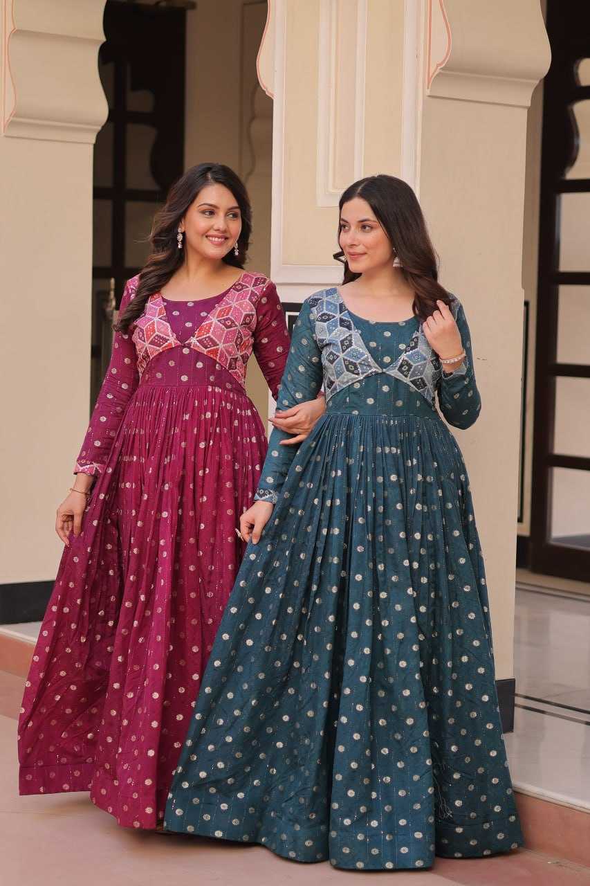 Ynf Cotton KESH491 9243 Gowns Wholesale Printed Gowns Fancy Gowns Party Gowns Manufacturer