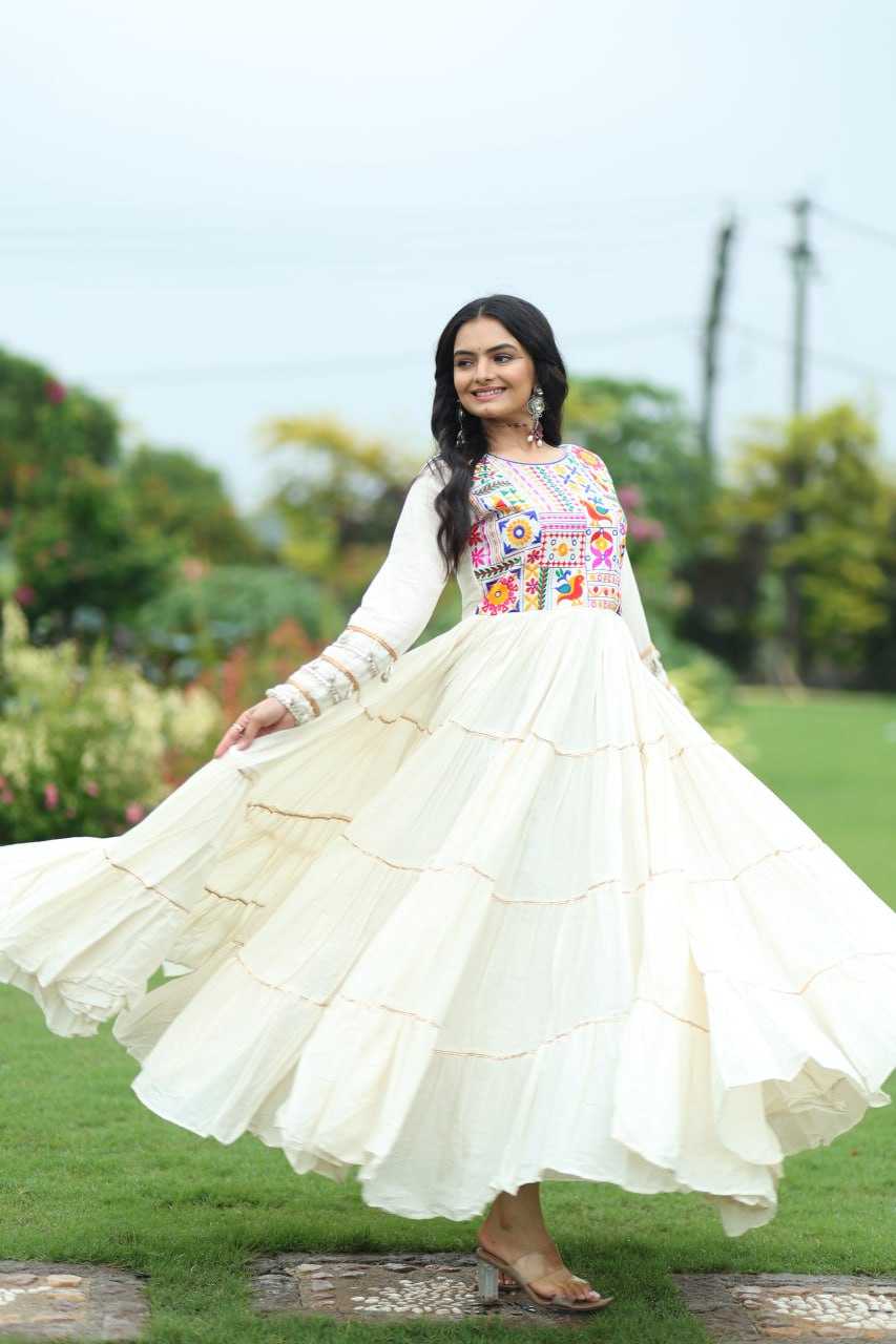 Ynf Cotton KESH491 9253 Gowns Wedding Collections Festive Collections Wholesale Embroidery Gowns Designer Gowns Full Sleeve Gowns Manufacturer