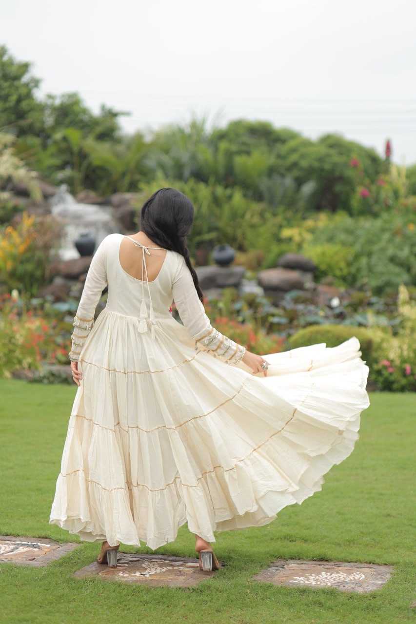 Ynf Cotton KESH491 9253 Gowns Wedding Collections Festive Collections Wholesale Embroidery Gowns Designer Gowns Full Sleeve Gowns Manufacturer