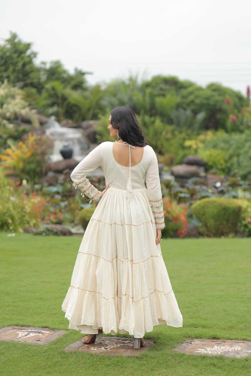 Ynf Cotton KESH491 9253 Gowns Wedding Collections Festive Collections Wholesale Embroidery Gowns Designer Gowns Full Sleeve Gowns Manufacturer