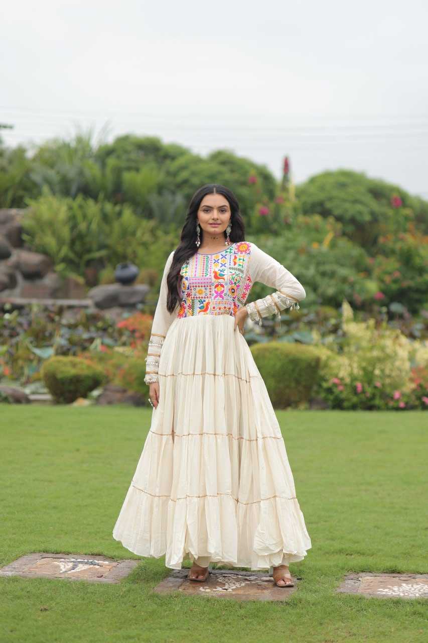 Ynf Cotton KESH491 9253 Gowns Wedding Collections Festive Collections Wholesale Embroidery Gowns Designer Gowns Full Sleeve Gowns Manufacturer