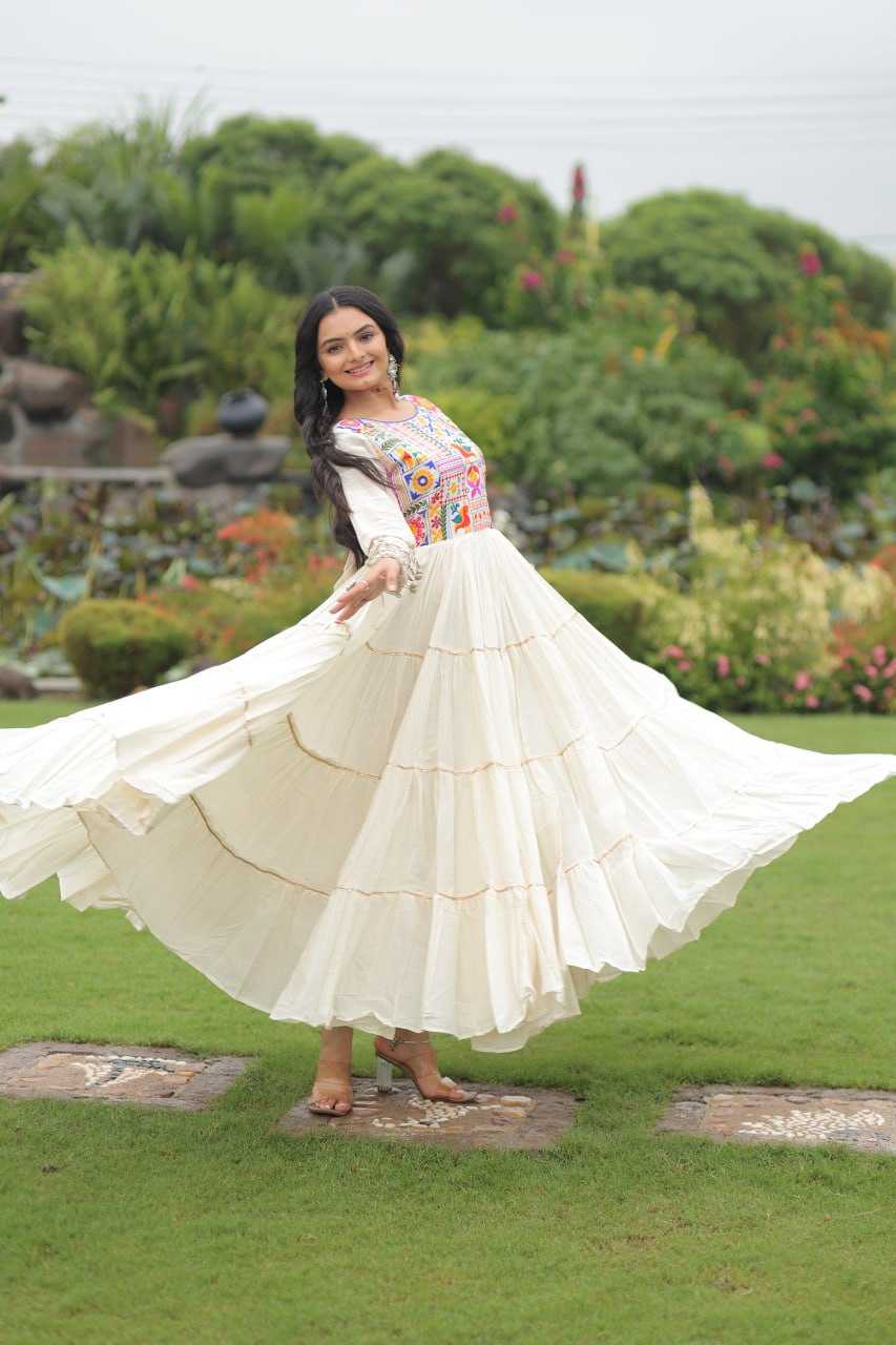 Ynf Cotton KESH491 9253 Gowns Wedding Collections Festive Collections Wholesale Embroidery Gowns Designer Gowns Full Sleeve Gowns Manufacturer