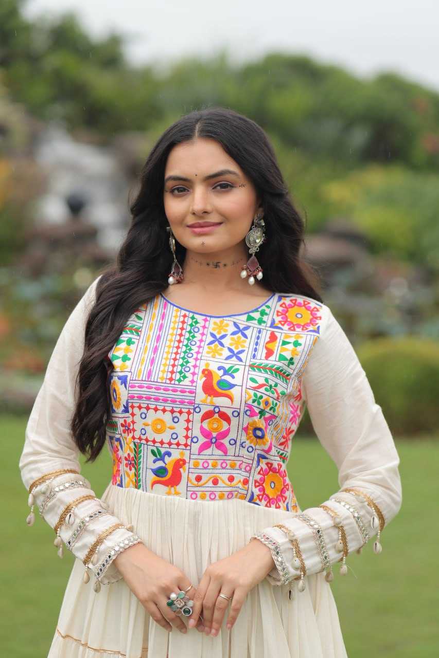 Ynf Cotton KESH491 9253 Gowns Wedding Collections Festive Collections Wholesale Embroidery Gowns Designer Gowns Full Sleeve Gowns Manufacturer