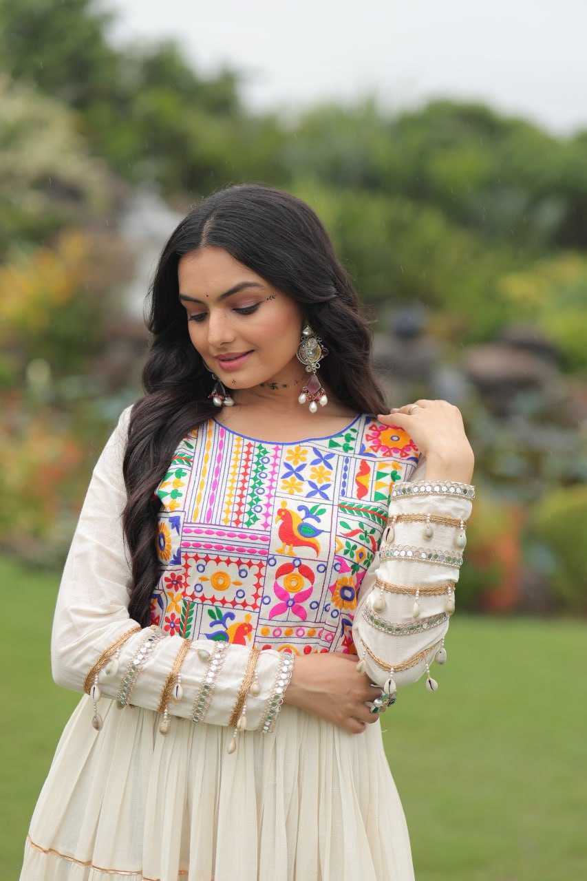 Ynf Cotton KESH491 9253 Gowns Wedding Collections Festive Collections Wholesale Embroidery Gowns Designer Gowns Full Sleeve Gowns Manufacturer