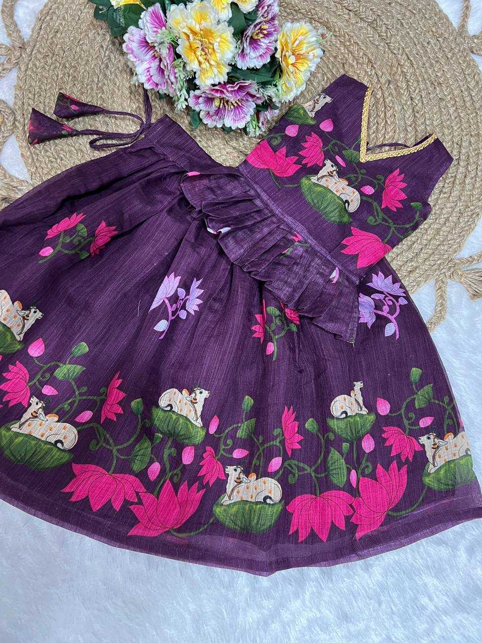 Ynf Cotton KESH493 Lotus Kids Wear Wholesale Kids Lehenga Kids Lehenga Choli Baby Girl Lehenga Manufacturer