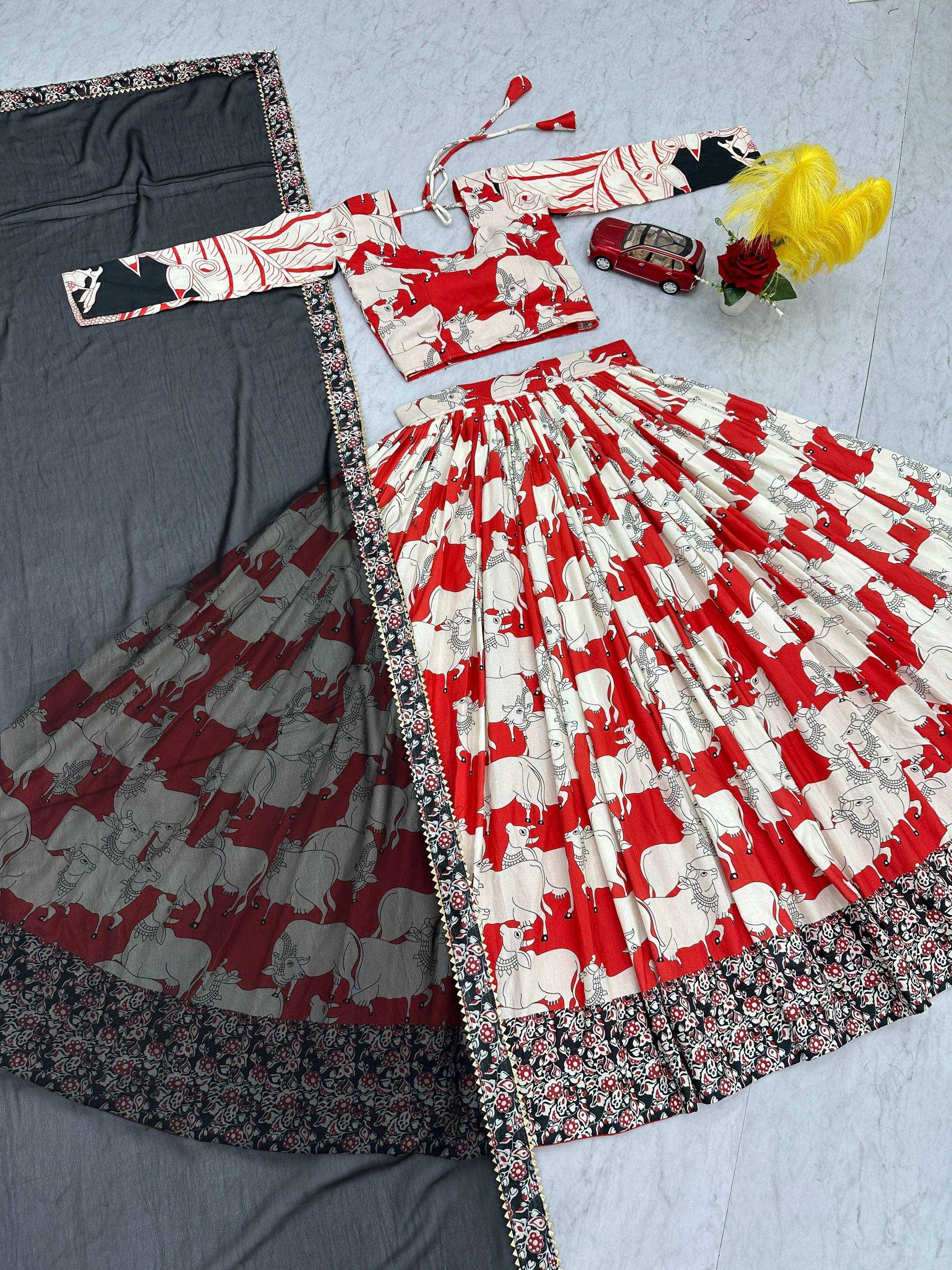 Ynf Cotton KESH496 525 Lehengas Wholesale Kalamkari Lehenga Traditional Lehenga Printed Lehenga Manufacturer