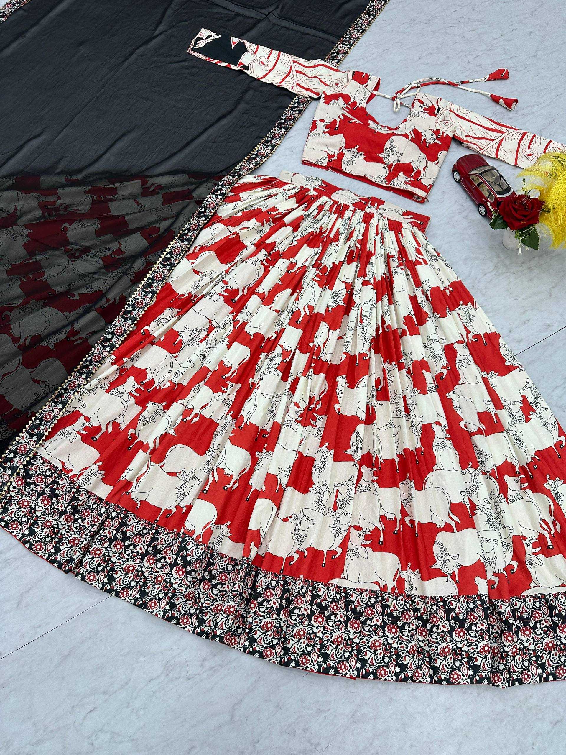 Ynf Cotton KESH496 525 Lehengas Wholesale Kalamkari Lehenga Traditional Lehenga Printed Lehenga Manufacturer