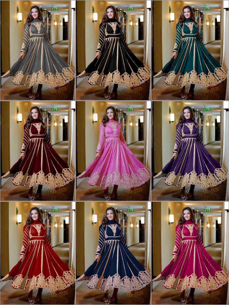 Ynf Cotton KESH499 817 Gowns Wholesale Fancy Gowns Embroidery Gowns Full Sleeve Gowns Sequin Gowns Manufacturer