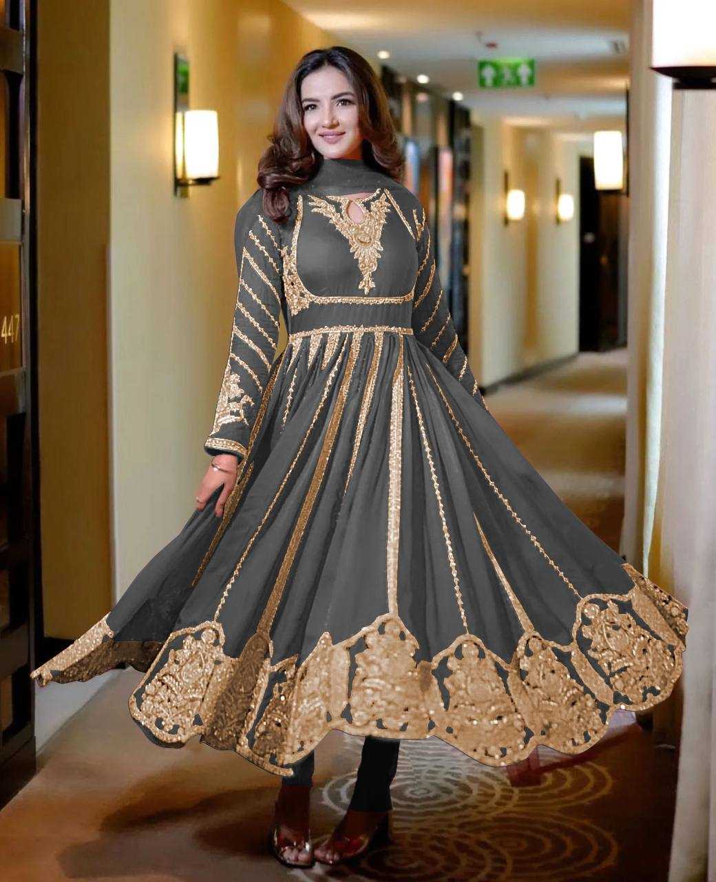 Ynf Cotton KESH499 817 Gowns Wholesale Fancy Gowns Embroidery Gowns Full Sleeve Gowns Sequin Gowns Manufacturer