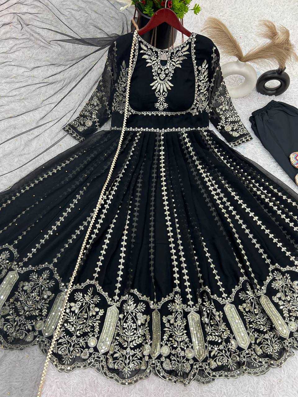Ynf Cotton KESH499 817 Gowns Wholesale Fancy Gowns Embroidery Gowns Full Sleeve Gowns Sequin Gowns Manufacturer