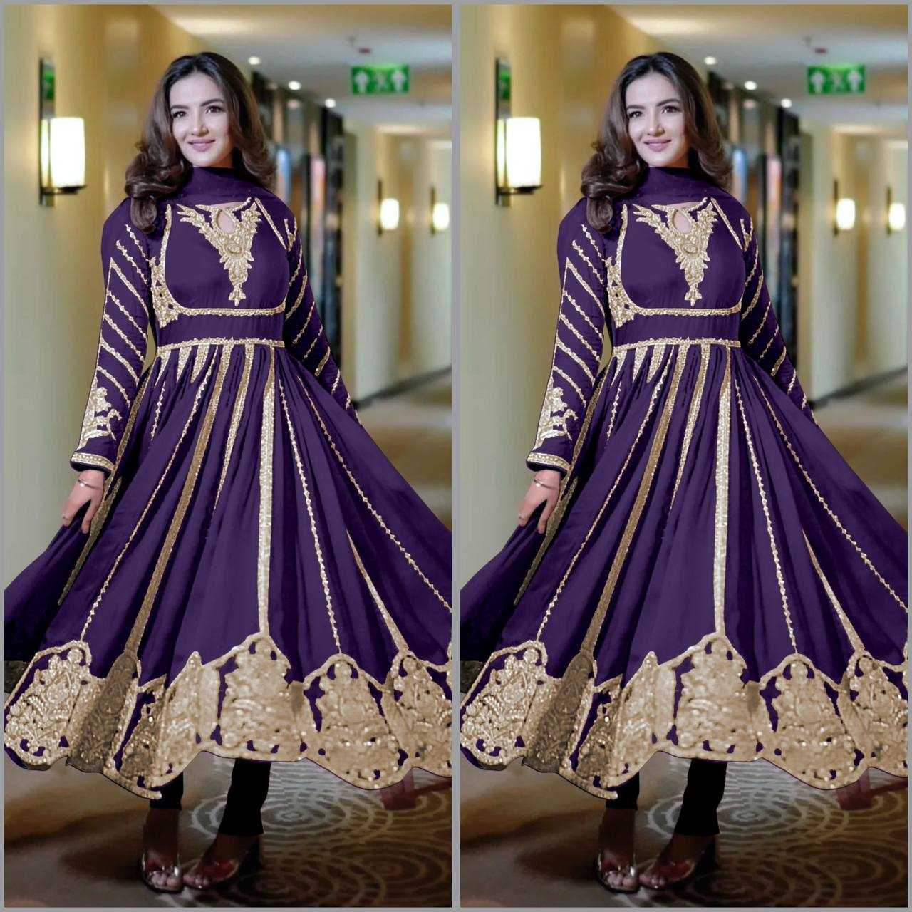 Ynf Cotton KESH499 817 Gowns Wholesale Fancy Gowns Embroidery Gowns Full Sleeve Gowns Sequin Gowns Manufacturer