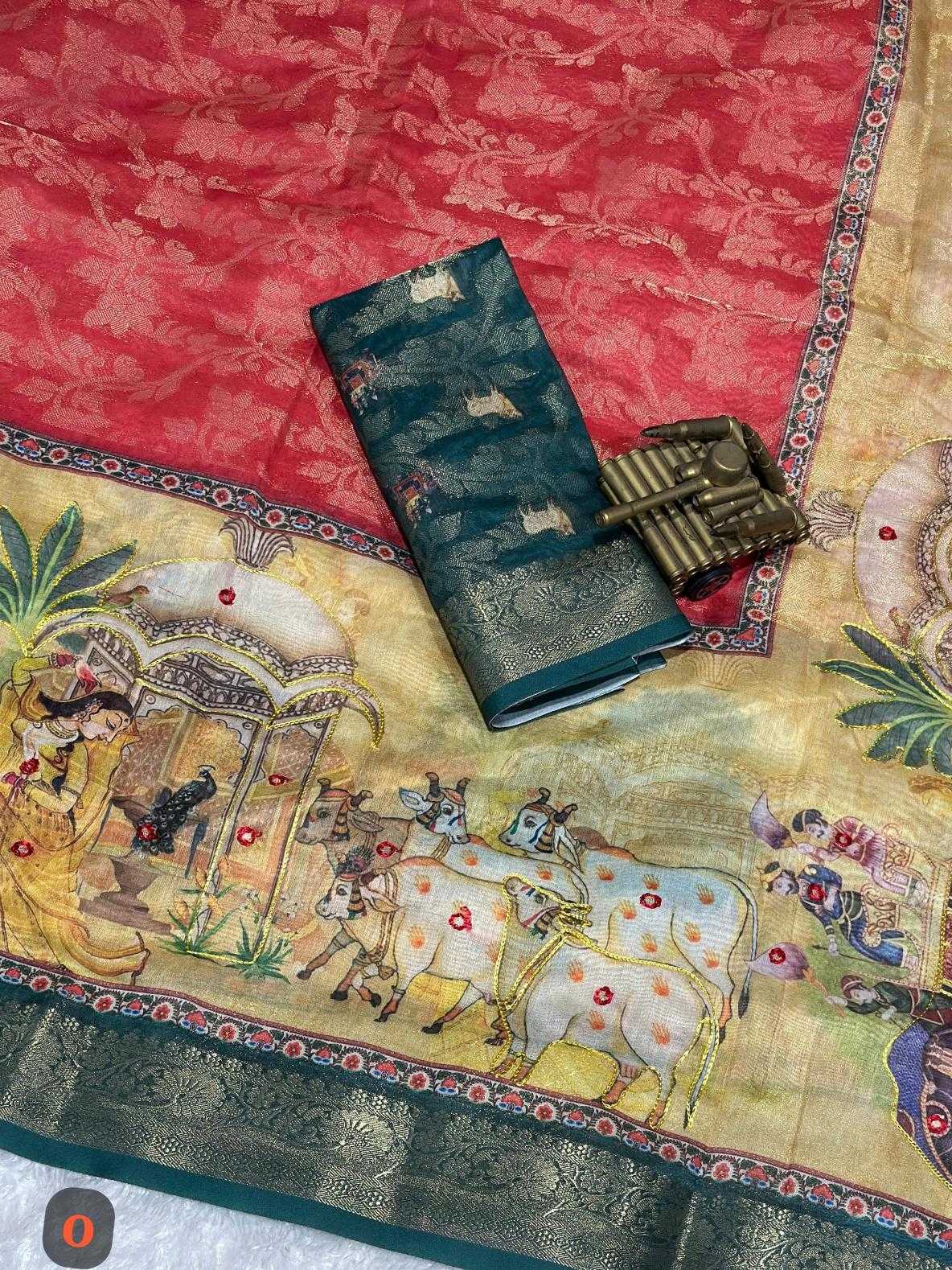 Ynf Cotton KESH500 Kamdhenu Sarees Wholesale Printed Sarees Jacquard Saree Cotton Sarees Manufacturer