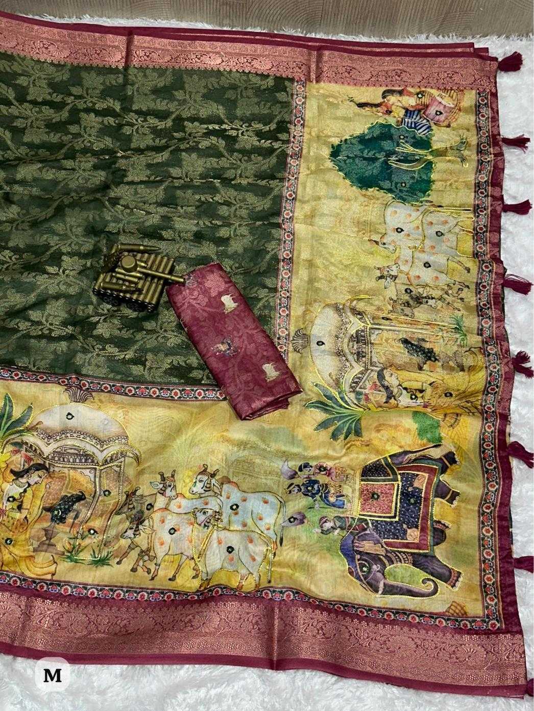 Ynf Cotton KESH500 Kamdhenu Sarees Wholesale Printed Sarees Jacquard Saree Cotton Sarees Manufacturer