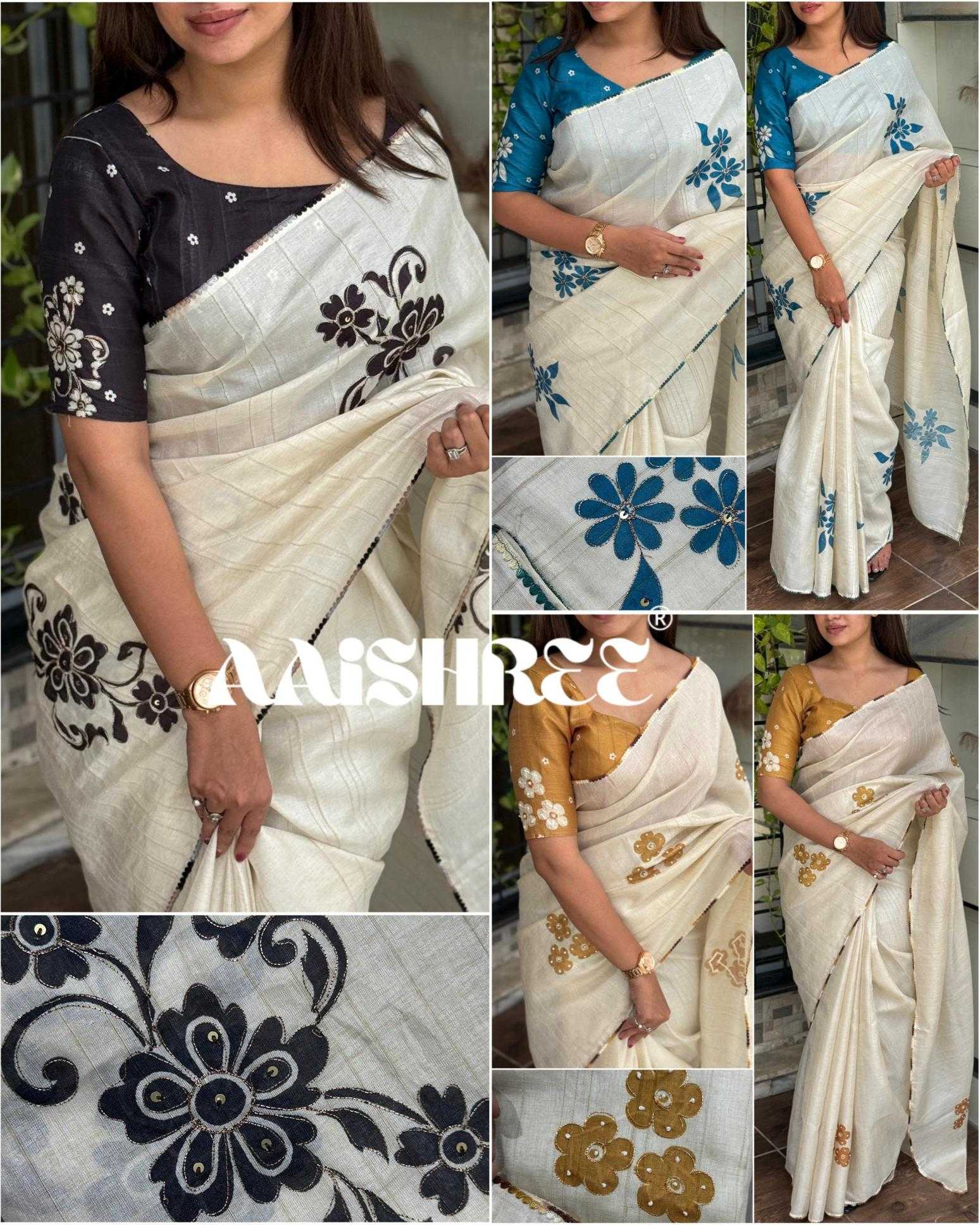 Ynf Cotton KESH500 Munnar Sarees Festive Collections Wholesale Designer Sarees Cotton Linen Sarees Onam Collections Manufacturer
