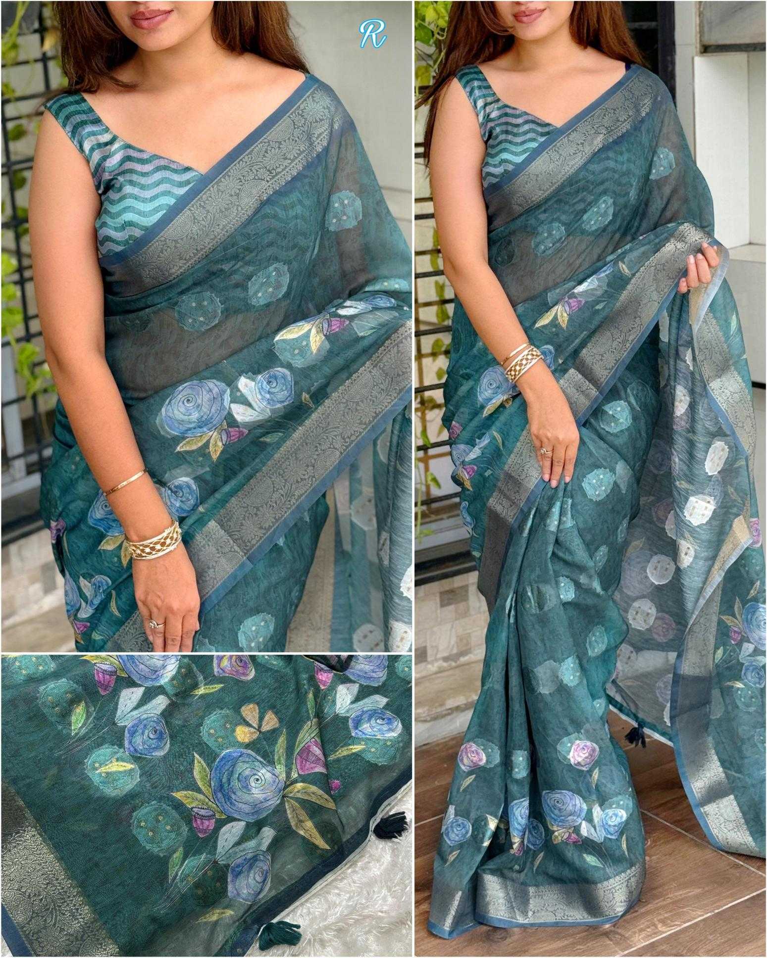 Ynf Cotton KESH500 Rosa Sarees Wholesale Printed Sarees Jacquard Saree Cotton Sarees Manufacturer