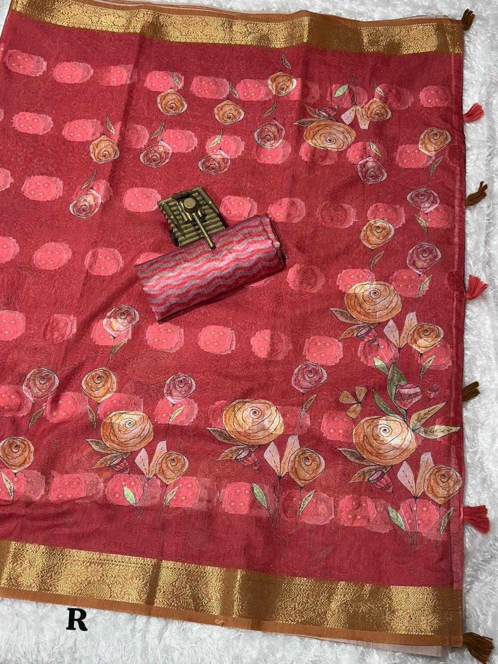 Ynf Cotton KESH500 Rosa Sarees Wholesale Printed Sarees Jacquard Saree Cotton Sarees Manufacturer