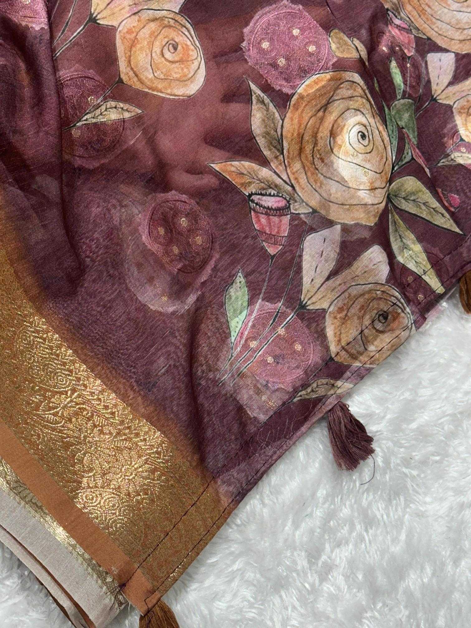 Ynf Cotton KESH500 Rosa Sarees Wholesale Printed Sarees Jacquard Saree Cotton Sarees Manufacturer