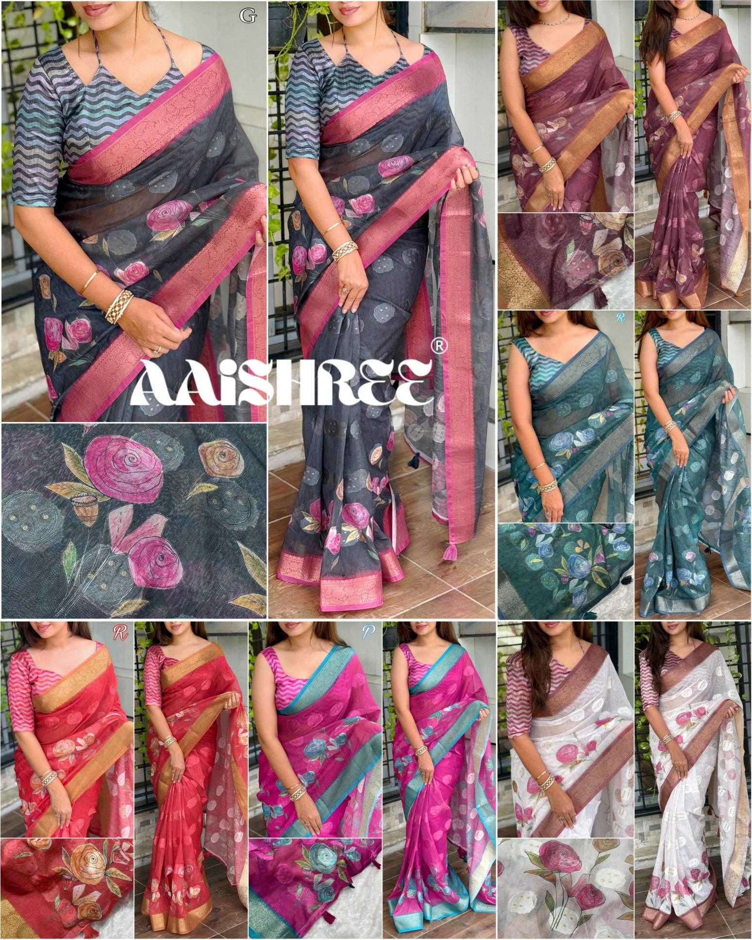 Ynf Cotton KESH500 Rosa Sarees Wholesale Printed Sarees Jacquard Saree Cotton Sarees Manufacturer