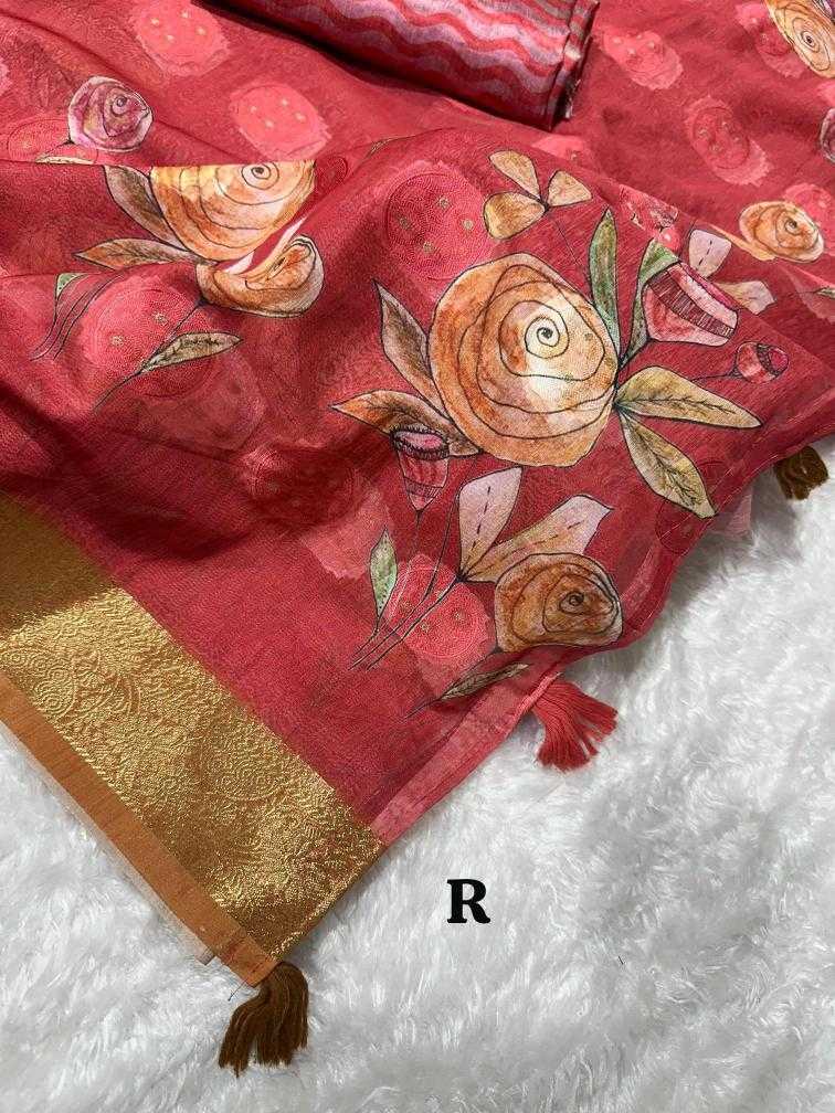 Ynf Cotton KESH500 Rosa Sarees Wholesale Printed Sarees Jacquard Saree Cotton Sarees Manufacturer