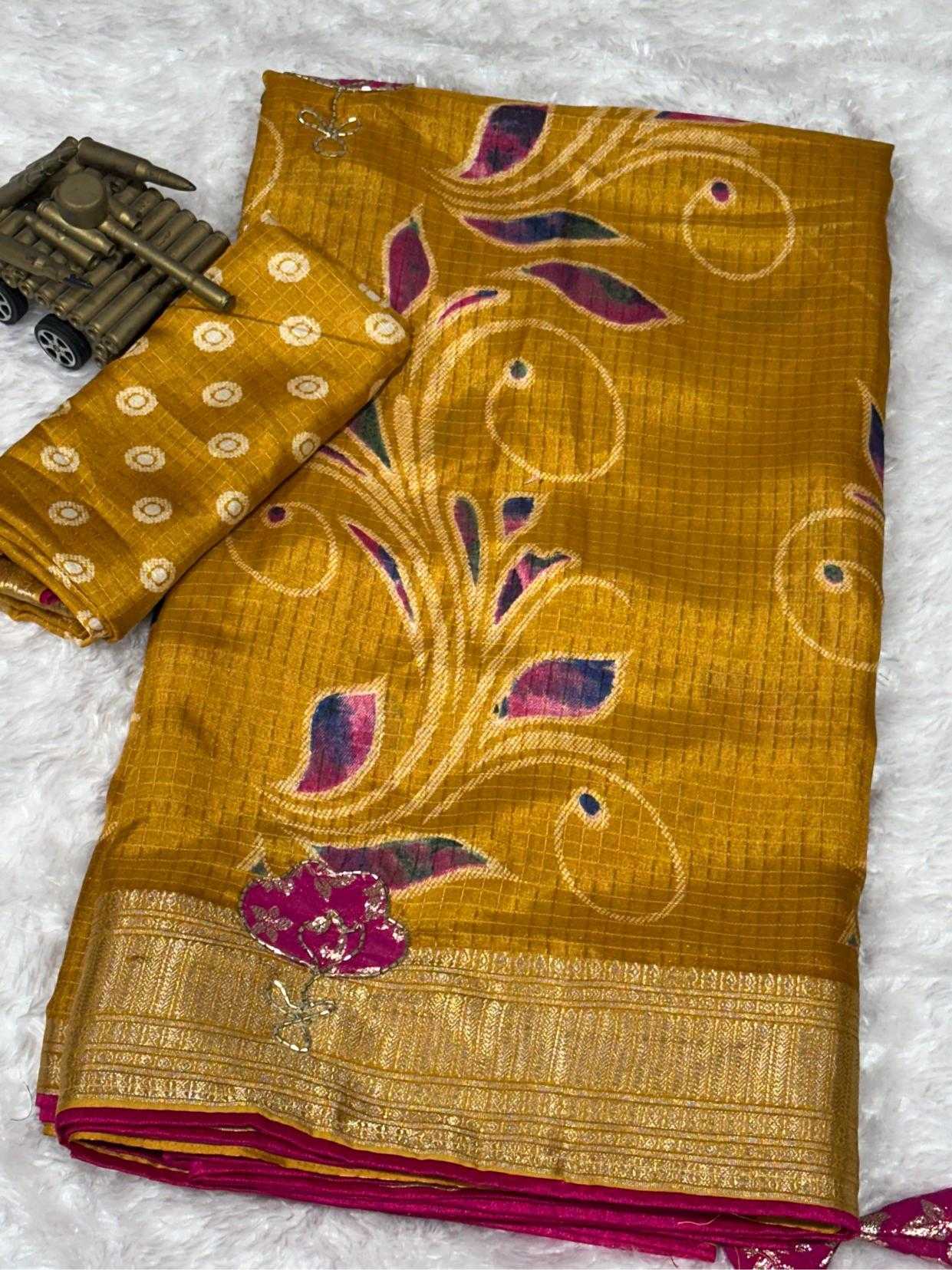 Ynf Cotton KESH500 Saiyaara Sarees Wholesale Printed Sarees Cotton Linen Sarees Zari Border Sarees Manufacturer