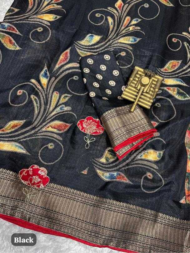 Ynf Cotton KESH500 Saiyaara Sarees Wholesale Printed Sarees Cotton Linen Sarees Zari Border Sarees Manufacturer