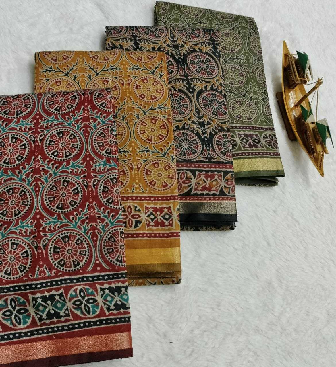 Ynf Cotton KESH525 COTTON AJRAKH Vol-1 Sarees Wholesale Fancy Sarees Cotton Linen Sarees Ladies Sarees Ajrakh Sarees Manufacturer