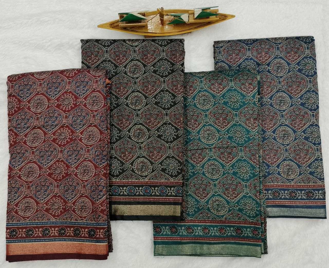 Ynf Cotton KESH525 COTTON AJRAKH Vol-2 Sarees Wholesale Fancy Sarees Ladies Sarees Zari Border Sarees Manufacturer