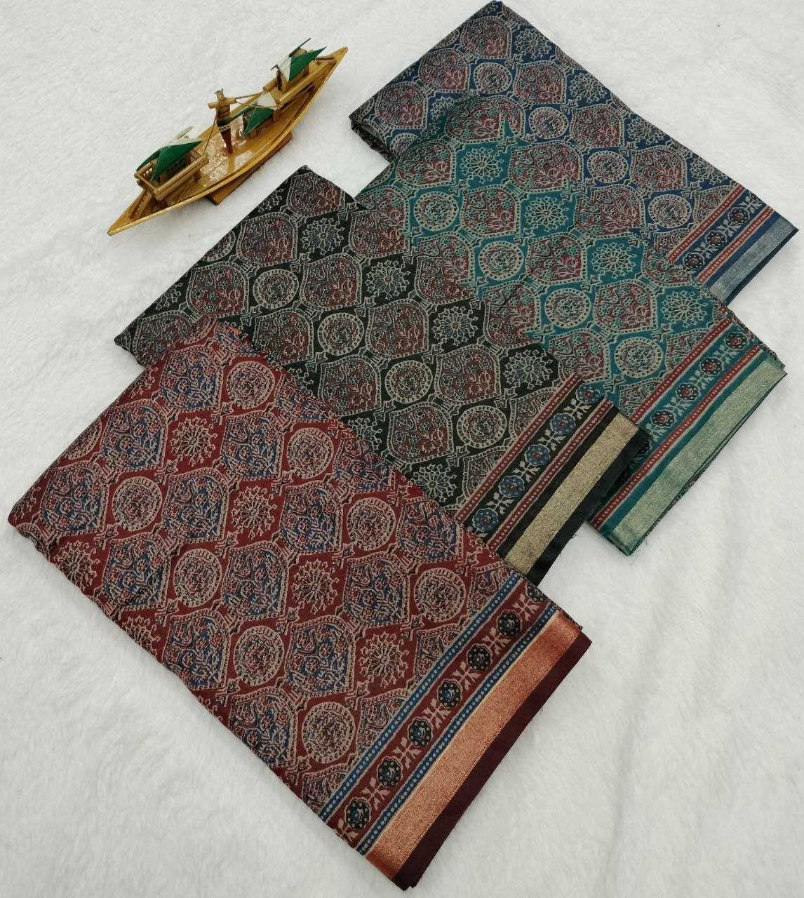 Ynf Cotton KESH525 COTTON AJRAKH Vol-2 Sarees Wholesale Fancy Sarees Ladies Sarees Zari Border Sarees Manufacturer