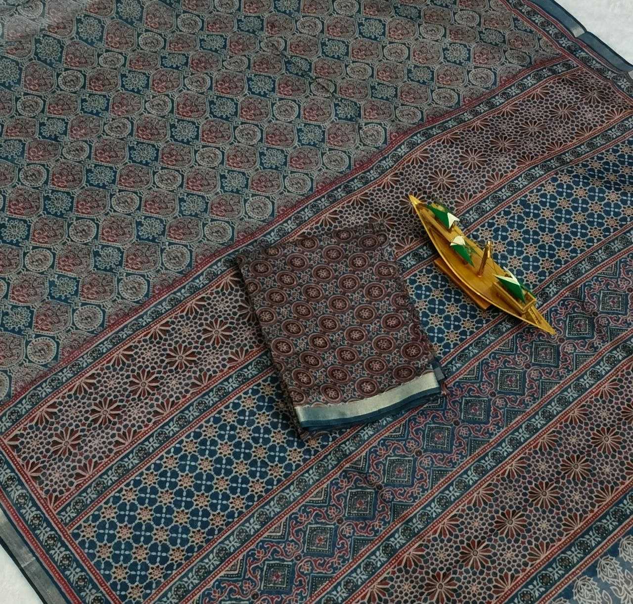Ynf Cotton KESH525 COTTON AJRAKH Vol-2 Sarees Wholesale Fancy Sarees Ladies Sarees Zari Border Sarees Manufacturer