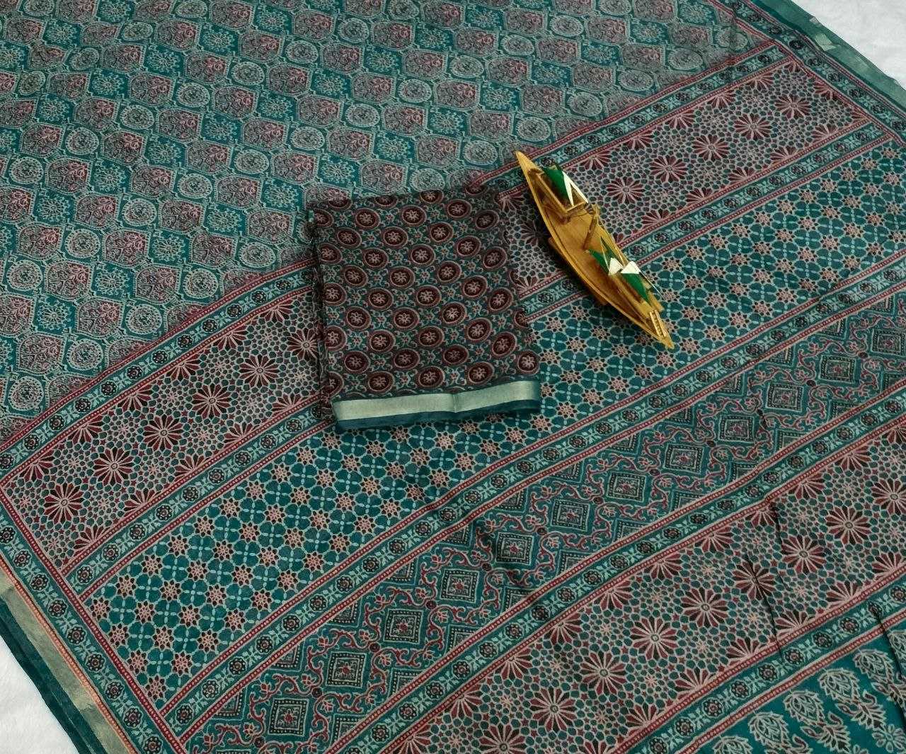 Ynf Cotton KESH525 COTTON AJRAKH Vol-2 Sarees Wholesale Fancy Sarees Ladies Sarees Zari Border Sarees Manufacturer