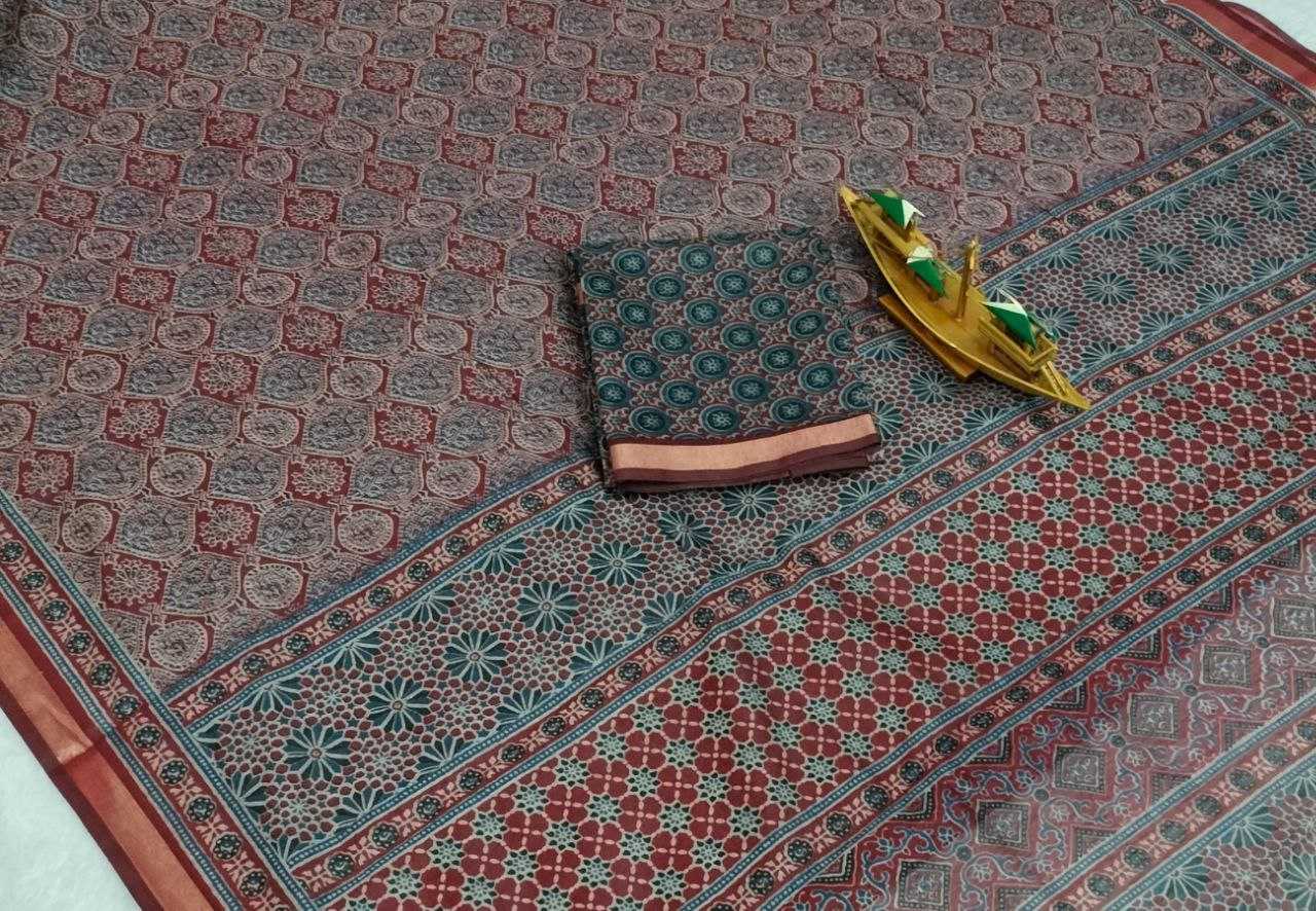 Ynf Cotton KESH525 COTTON AJRAKH Vol-2 Sarees Wholesale Fancy Sarees Ladies Sarees Zari Border Sarees Manufacturer