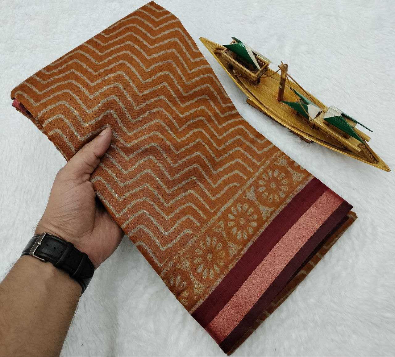 Ynf Cotton KESH525 LEHERIYA COTTON Sarees Wholesale Leheriya Sarees Zari Border Sarees Printed Cotton Saree Manufacturer